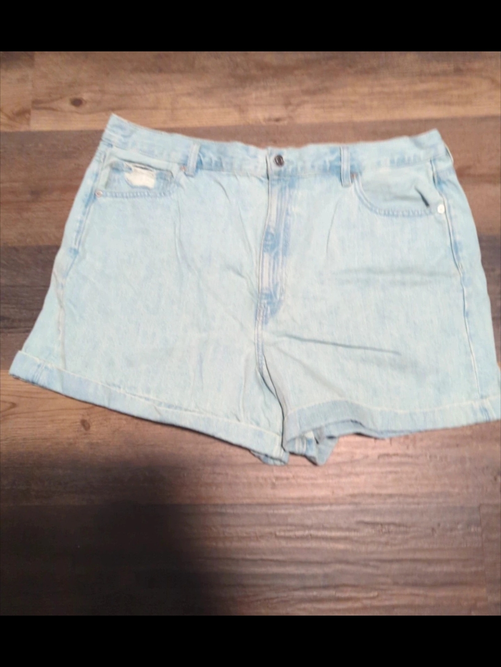 American Eagle Outfitters Plus Size Light Blue Denim Mom Shorts Size 20